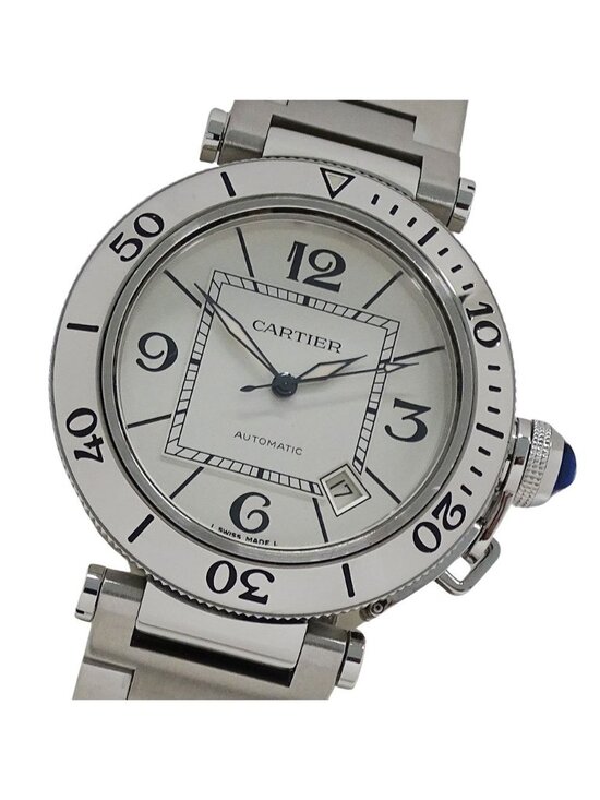 Cartier Watch Pasha Seatimer Date Automatic Winding at Stainless Steel Silver main image 8